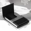 Duża Pojemność Biznes Nazwa Uchwyt Karty Uchwyt Karta Kredytowa Moda Unisex Odwiedź Card Case Case Metal Portfel PU Leather Solid Steel Box