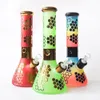 New 12inches 7MM thick Beaker Bong Oil Rig Water Pipe Hookahs recycler bubbler oil burner with 14.4mm glass bowl