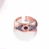 Nowy moda Europejska Zła Eye Pierścień dla kobiet dziewczęta Rose złoto srebrne Woman039s Wedding Jewelry Band Pierścienie Pinting Bague GI4165493