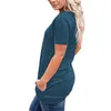 새로운 기본적인 T 셔츠 겨울 가을 여성 티셔츠 O- 목 긴 소매 탑 캐주얼 버튼 포켓 바닥 티셔츠 플러스 사이즈 GV579