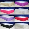 6FT. Long Ice Silk Wedding Table Skirt For Table Cover Cloth Linens Decoration Skirting For Wedding Party