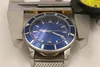 Luxury Super Marine Steel Case - Metallic Blue Dial Ocean Classic Three -Piece Automatisk rostfritt stål Herrklocka A1732016 263D