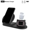 Laddare 3 i 1 10W Fast Wireless Charger Dock Station Fast Charging Stand för telefon X XR XS Max Watch Ear Pods och Samsung S10Plus