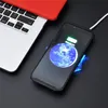 LED iluminado de cristal sem fio Qi carregador para iphone 11 pro max xs xr 8 samsung s10 note9 Huawei carregando carregador rápido portátil