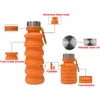伸縮式スポーツ水ボトルカップ470ml 16オンスシリコーンのやかん創造的な折りたたみ式旅行携帯用水のびんの飲み物の卸売VT0365