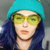 빈티지 반짝이 선글라스 타원형 프레임 남성과 여성을위한 다채로운 투명 방패 섹시한 파티 안경 12 색 도매