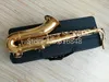 Alta qualità Tenor Bb Tune Sassofono Strumento musicale Ottone Lacca oro B Flat Sax Con custodia Accessori Logo personalizzabile