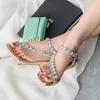 Hot Sale-Brand Sandals Women Rhinestone Summer Shoes wedges Slip On Woman Waterproof Party Women's Shoes Wedding 275