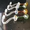 Accessoires de bongs en verre de pot incurvé de champignon ﾠ, pipes à fumer en verre colorées mini pipes à main multicolores meilleure pipe en verre cuillère