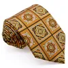 Whole F17 Yellow Black Orange Checked Floral Mens Neckties Ties 100 Silk Jacquard Woven Exquisite Suit Gift For Men Handmade1942694