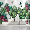 Personnalisé Toute Taille Papier Peint Mural 3D Feuille Verte Moderne Simple Style Nordique Peinture Murale Salon TV Canapé Chambre Fonds D'écran 3D