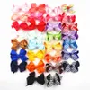 Baby Stripe Bow Hairpins 3 tums Flickor Mini Designer Bowknot Hårklipp barn Söt Barrettes Travel Hair Tillbehör 200PC TTA909