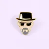 Mann Gesicht Emaille Pins Persönlichkeit schwarz Sonnenbrille Hut Gentleman Revers Pin Brosche Shirt Tasche Abzeichen Dame Schmuck Geschenk an einen Freund