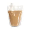 Nouvelle poche chaude de bec de sac d'emballage de boisson en plastique de thé de bulle chaude pour le café liquide de lait de jus de boisson