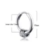 Rostfritt stål hoop örhängen punktering silver svarta ringar örat modesmycken för män kvinnor gåva