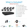 Anspo 4CH AHD DVR Home Security Camera System Kit Waterproof Outdoor Night Vision IR-Cut CCTV Home Surveillance 720P White Camera