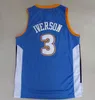 Top Quality 55 Dikembe Mutombo Jerseys pas cher 3 Allen Iverson Jersey 15 Carmelo Anthony Jersey Shirts cousus CO677246