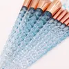 10pcs Blue Unicorn Makeup Brushes Set Powder Eyeshadow Foundation Lip Brush Crystal Diamond Make up brush Kits maquiagem