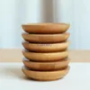 200pcs Creativity natural bamboo small round dishes Rural amorous feelings wooden sauce and vinegar plates Tableware plates tray