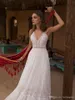 Asaf Dadush Wedding Dress V Vrict Crystal Lace Bridal Virts Backless Romantic Country Boho Wedding Dress