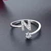 High Quality 925 Sterling Silver 26 Letters Ring For Women Rhinestone Open AZ Initial Letter Finger Rings Female Ring Jewelry Par2588068