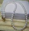 Envío Gratis noble joyería clásica 8,5-9mm Akoya japonés Redondo blanco collier de perlas 14 k