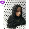 180 DENSITY VOLLEDIG 24inches Blackbrown Bourgondy Box Braids Pruik Volledig Hand Ponytail Synthetische kant Vrontgodin Braids Pruik met Cur7310304