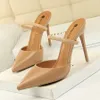 Scarpe donna estive chaussures d'été femme sandales 2019 été bout pointu talons hauts chaussures à bride arrière chaussures stiletto femme pantoufles pantufa