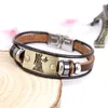 12 Bracciale Constell oroscopo segno fascino Braccialetti avvolgenti multistrato in pelle Bracciale rigido gioielli di moda per donna uomo volontà e sabbia