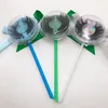 Handgjorda fransar med lollipop Box 25mm 5d Mink False Eyelash Strip Eyelashes Anpassad Privat Etikett Förpackning Mjuk Lash Vendor
