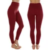 Legging chaud extensible doublé polaire pour femme, pantalon doux, couleur unie, taille haute, pleine longueur, automne hiver