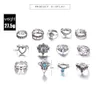 Fashion Carve Antiek Zilver Midi Ringen Set Voor vrouwen Schildpad kroon hart lotus Knuckle Vinger Ringen Vrouwelijke Boheemse Sieraden Gift