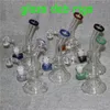 Hookahs 14mm Female Mini Glass Bong Water Pipes with 4mm quartz bangers Pyrex Rigs Glass Bongs Thick Recycler Oil Rig for Smoking