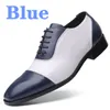 Misalwa Cap-toe Wingtip Oxford PU Leather Men Dress Shoes Plus Size 38-48 Men Shoes White Blue Black Brogue Men Flats Loafers