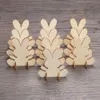 10st easter kanin bitar härlig 3d diy kreativ trä hem dekor embellishments cutouts craft bunny prydnad