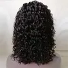 13x6 물 곱슬 레이스 프론트 인간의 머리 가발 150 % 밀도 브라질 처녀 머리 아기 머리카락으로 미리 뽑아 낸 자연 색상