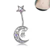 Hela 50pcslot Moon Star Style Belly Button Piercing Studs Titanium Steel Navel Jeweller för salong och Piercing Supplies5660839