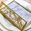 Elegancka brokatowa laserowa laser Cut Eiffel Tower Wedding Investitt Cards Karta z życzeniami ze wstążką i kopertami5954182