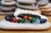 7 chakra vit jade lava pärlor med svart gallsten original armband armband män och kvinnor energi bota arom armband