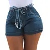 Plus größe 5XL Sommer Denim Shorts Weibliche Neue Lose Loch Shorts Sommer reine farbe blaue Jeans Weibliche Casual mit gürtel 5,22