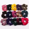 2019 30pcs 소녀 여성 벨벳 헤어 Scrunchies 넥타이 액세서리 포니 테일 홀더 Scrunchy 헤어 밴드 벨벳 헤어 루프 Pleuche Headwear