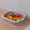 Pliable Planche à découper aux légumes vaisselle Baignoire Passoire Fruits Laver et panier de vidange évier de stockage 4 en 1 Cuisine Gadget YD0595