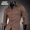 2016 New Arrival Mens Hot Sale Fashion Designer Business Cotton Fitness Suit Dress shirt Western Top Level 7 Colors 5 Sizes 8001