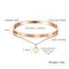 Diseñador de moda de lujo hermoso diamante brillante circón corazón encantos pulsera brazalete para mujer niñas 17 cm oro rosa titanio s258S