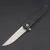 Top Quality 2 Handle Colors Ball Bearing Flipper Fold Knife D2 Satin Blade Fast Open Survival EDC Pocket Knives