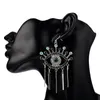 New Fashion exaggerated famous brand designer Devil's Eye Earrings Alloy Fringe with Diamond Blue Eye Stud Earrings