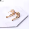 Donia Jewelry Luxo Stud Europeia e Americana Moda Snake Titanium Steel Three-Color Creative Designer Brincos Caixa de Presente