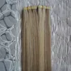 Piano couleur blonde bande cheveux humains droite 40 pièces peau trame sans couture échantillons d'extension de cheveux pour les tests de cheveux de Salon