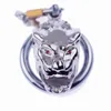 Stainless Steel Male Chastity Device for Long-Term Wear Tiger Head Modeling Penis Lock Restraint Cock Cage Sex Toys for Men