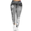 Wipalo Autumn Winter Plus Size Women Leggings 3D Floral Print Mid Waist Sexy Skinny Legging Ladies Casual Pants Leggins